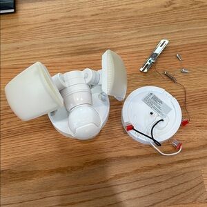 Motion Activated Outdoor LED Double Head Flood Light White adjustable security